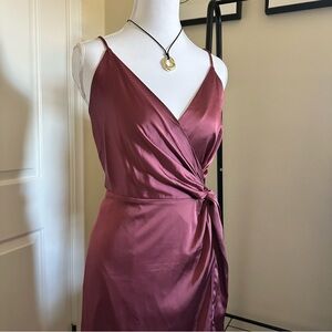 Elegant Dusty Rose Spaghetti Strap Dress